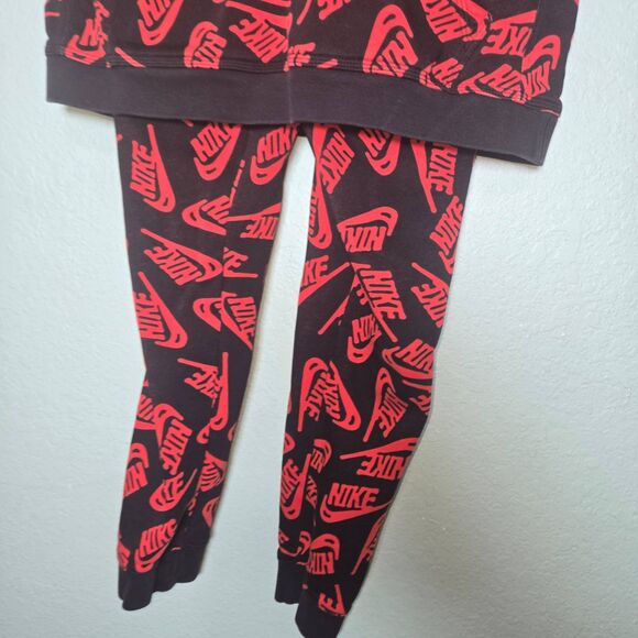 Nike Track Suit AOP Black & Red Print Hoodie Joggers Set Kids sz L Streetwear - Picture 3 of 16